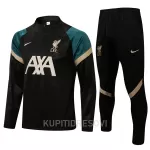 Dječji Liverpool Komplet Sweatshirts Četvrt-Zip 2022/23 Crna