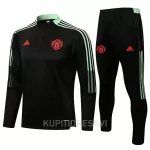 Dječji Manchester United Komplet Sweatshirts Četvrt-Zip 2022/23 Crna
