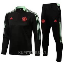 Dječji Manchester United Komplet Sweatshirts Četvrt-Zip 2022/23 Crna Dječji Manchester United Komplet Sweatshirts Četvrt-Zip 2022/23 Crna