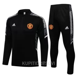 Dječji Manchester United Komplet Sweatshirts Četvrt-Zip 2022/23 Crno bijela Dječji Manchester United Komplet Sweatshirts Četvrt-Zip 2022/23 Crno bijela