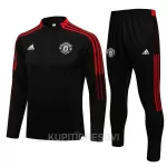 Dječji Manchester United Komplet Sweatshirts Četvrt-Zip 2022/23 Crno crvena