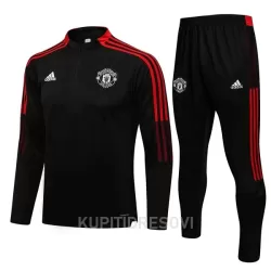 Dječji Manchester United Komplet Sweatshirts Četvrt-Zip 2022/23 Crno crvena Dječji Manchester United Komplet Sweatshirts Četvrt-Zip 2022/23 Crno crvena