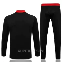 Dječji Manchester United Komplet Sweatshirts Četvrt-Zip 2022/23 Crno crvena