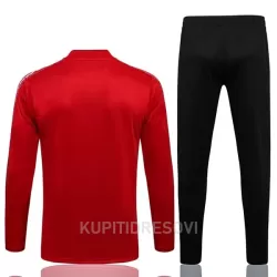 Dječji Manchester United Komplet Sweatshirts Četvrt-Zip 2022/23 Crveno bijela