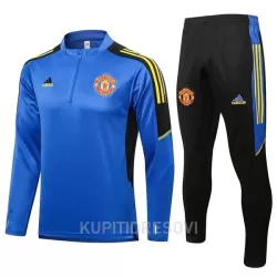 Dječji Manchester United Komplet Sweatshirts Četvrt-Zip 2022/23 Plava Dječji Manchester United Komplet Sweatshirts Četvrt-Zip 2022/23 Plava