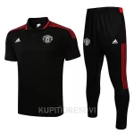 Manchester United Polo za Trening 2022/23 Crno Crveno Crna