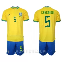 Dječji Dresovi Brazil Casemiro 5 Domaći SP 2022 Dječji Dresovi Brazil Casemiro 5 Domaći SP 2022
