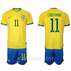 Dječji Dresovi Brazil Philippe Coutinho 11 Domaći SP 2022