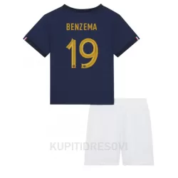 Dječji Dresovi Francuska Karim Benzema 19 Domaći SP 2022 Dječji Dresovi Francuska Karim Benzema 19 Domaći SP 2022