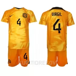 Dječji Dresovi Nizozemska Virgil van Dijk 4 Domaći SP 2022 Dječji Dresovi Nizozemska Virgil van Dijk 4 Domaći SP 2022