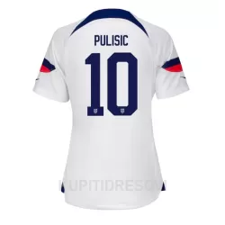 Ženski Dresovi SAD Christian Pulisic 10 Domaći SP 2022 Ženski Dresovi SAD Christian Pulisic 10 Domaći SP 2022