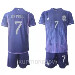 Dječji Dresovi Argentina de Paul 7 Gostujući SP 2022 Dječji Dresovi Argentina de Paul 7 Gostujući SP 2022