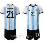 Dječji Dresovi Argentina Paulo Dybala 21 Domaći SP 2022