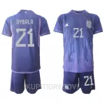 Dječji Dresovi Argentina Paulo Dybala 21 Gostujući SP 2022