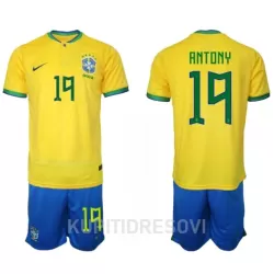 Dječji Dresovi Brazil Antony 19 Domaći SP 2022 Dječji Dresovi Brazil Antony 19 Domaći SP 2022