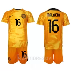 Dječji Dresovi Nizozemska Tyrell Malacia 16 Domaći SP 2022 Dječji Dresovi Nizozemska Tyrell Malacia 16 Domaći SP 2022