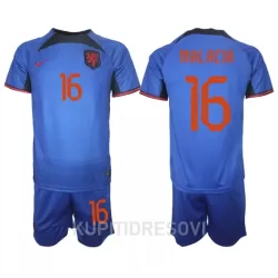 Dječji Dresovi Nizozemska Tyrell Malacia 16 Gostujući SP 2022 Dječji Dresovi Nizozemska Tyrell Malacia 16 Gostujući SP 2022