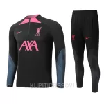 Dječji Liverpool Sweatshirt za Trening Četvrt-Zip 2022/23 Crna