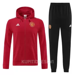 Manchester United Komplet Jakne za Trening s Kapuljačom 2022/23 Crvena Manchester United Komplet Jakne za Trening s Kapuljačom 2022/23 Crvena