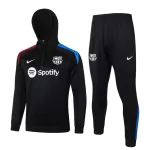 Dječji Komplet Trenirke za Treniranje Barcelona Hoodie Četvrt-Zip 2024/25 Crna