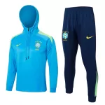 Dječji Komplet Trenirke za Treniranje Brazil Hoodie Četvrt-Zip 2024/25 Plava