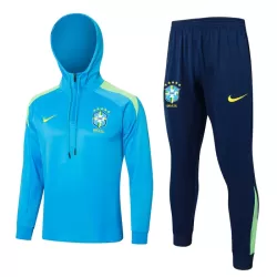 Komplet Trenirke za Treniranje Brazil Hoodie Četvrt-Zip 2024/25 Plava