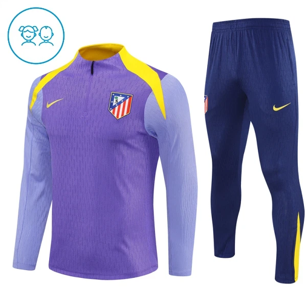 Dječji Komplet Trenirke za Treniranje Atlético Madrid Četvrt-Zip 2025/26 Ljubičasta Dječji Komplet Trenirke za Treniranje Atlético Madrid Četvrt-Zip 2025/26 Ljubičasta