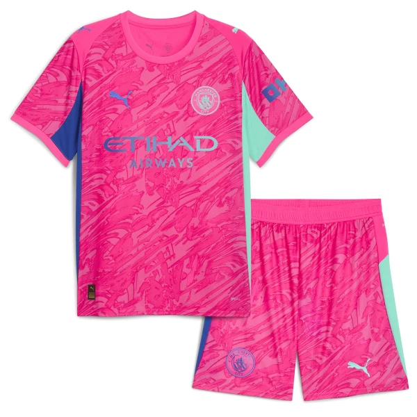 Dječji Golmanski Dresovi Manchester City 2025/26 Ružičasta Dječji Golmanski Dresovi Manchester City 2025/26 Ružičasta