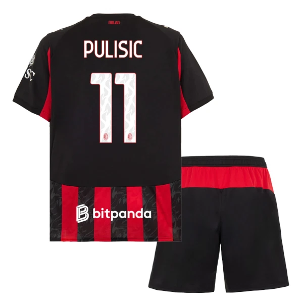 Dječji Dresovi AC Milan Pulisic 11 Domaći 2025/26 Dječji Dresovi AC Milan Pulisic 11 Domaći 2025/26