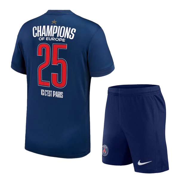 Dječji Dresovi Paris Saint-Germain 1 Star Champions of Europe Domaći 2024/25 Dječji Dresovi Paris Saint-Germain 1 Star Champions of Europe Domaći 2024/25
