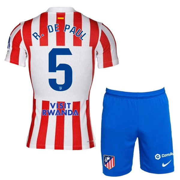 Dječji Dresovi Atlético Madrid R. De Paul 5 Domaći 2025/26 Dječji Dresovi Atlético Madrid R. De Paul 5 Domaći 2025/26