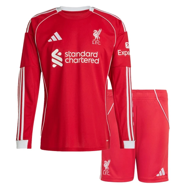 Dječji Dresovi Liverpool Domaći 2025/26 Dugi rukav Dječji Dresovi Liverpool Domaći 2025/26 Dugi rukav