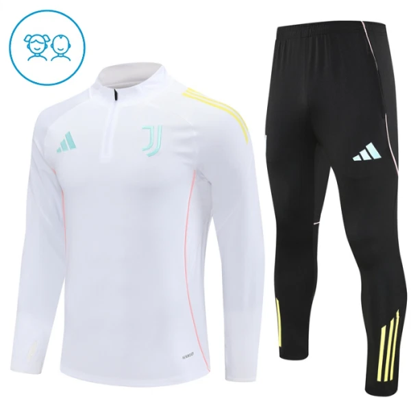 Dječji Komplet Trenirke za Treniranje Juventus Četvrt-Zip 2025/26 Bijela
