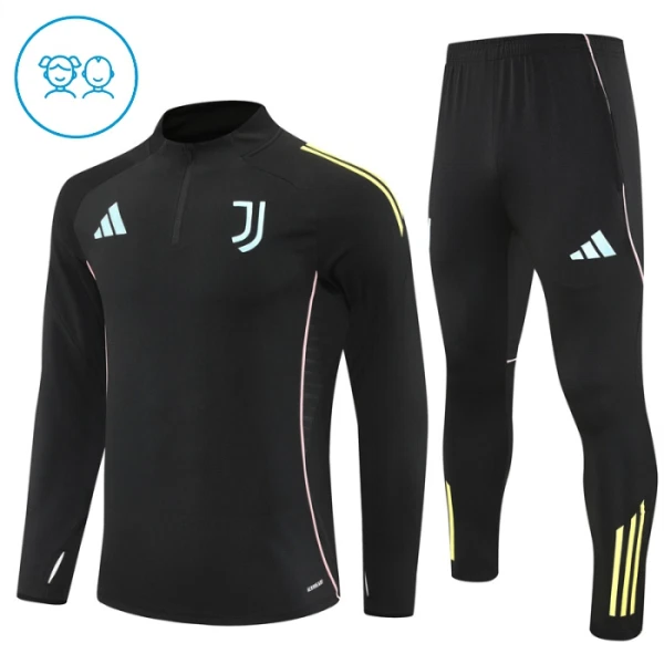 Dječji Komplet Trenirke za Treniranje Juventus Četvrt-Zip 2025/26 Crna