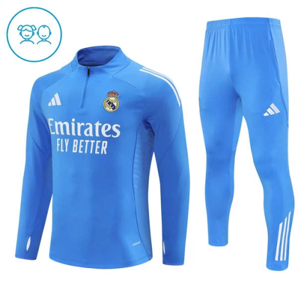 Dječji Komplet Trenirke za Treniranje Real Madrid Četvrt-Zip 2025/26 Plava