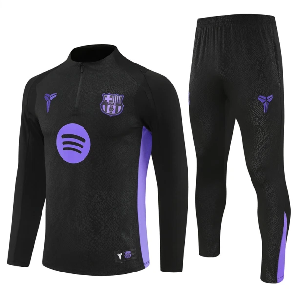 Komplet Trenirke za Treniranje FC Barcelona Četvrt-Zip 2025/26 Crna