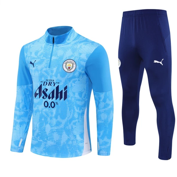Komplet Trenirke za Treniranje Manchester City Četvrt-Zip 2025/26 Plava