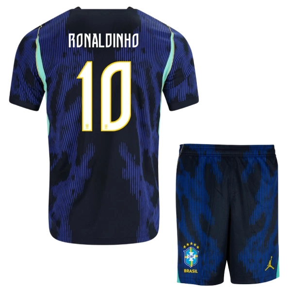 Dječji Dresovi Brazil Ronaldinho 10 Gostujući SP 2026 Dječji Dresovi Brazil Ronaldinho 10 Gostujući SP 2026