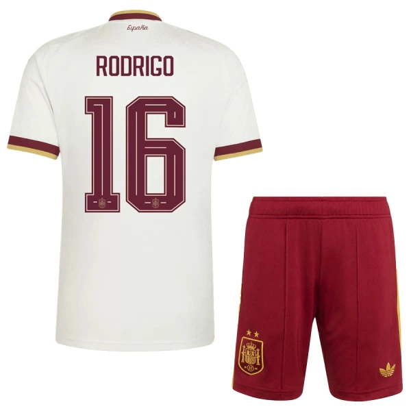 Dječji Dresovi Španjolska 2 Stars Rodrigo 16 Gostujući SP 2026 Dječji Dresovi Španjolska 2 Stars Rodrigo 16 Gostujući SP 2026