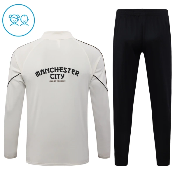 Dječji Komplet Trenirke za Treniranje Manchester City Četvrt-Zip 26/27 Sivo