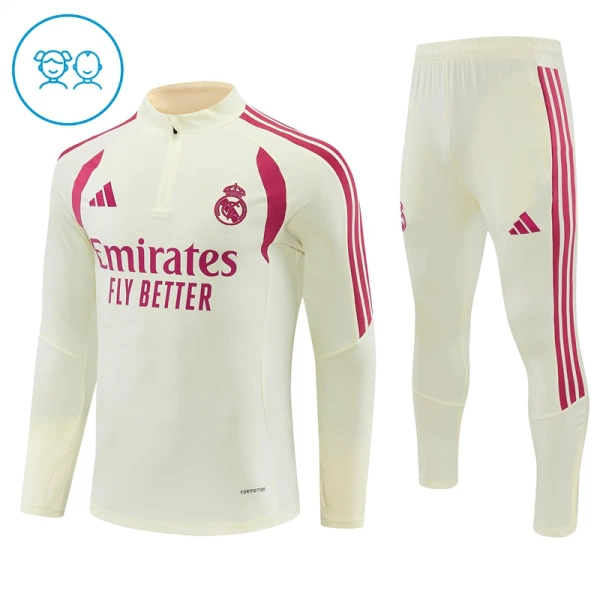 Dječji Komplet Trenirke za Treniranje Real Madrid Četvrt-Zip 26/27 Bijela Dječji Komplet Trenirke za Treniranje Real Madrid Četvrt-Zip 26/27 Bijela