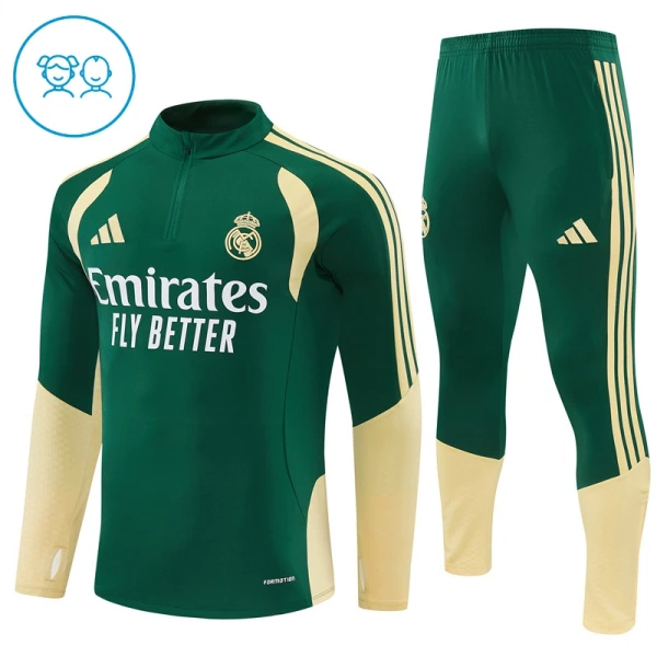 Dječji Komplet Trenirke za Treniranje Real Madrid Četvrt-Zip 26/27 Zelena Dječji Komplet Trenirke za Treniranje Real Madrid Četvrt-Zip 26/27 Zelena