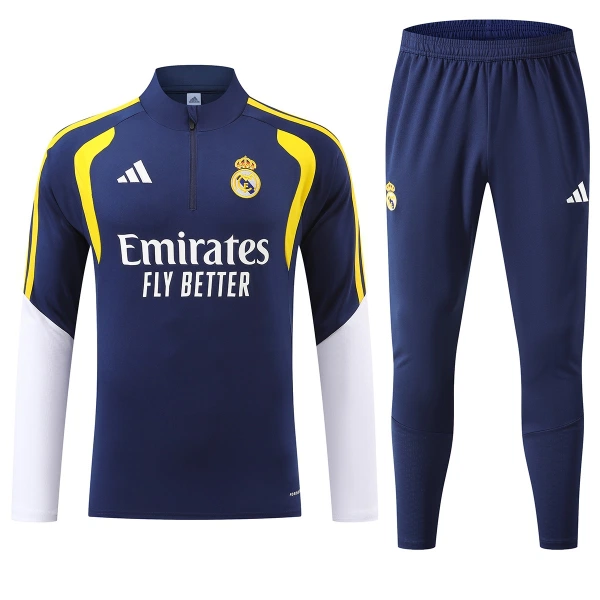 Komplet Trenirke za Treniranje Real Madrid Četvrt-Zip 26/27 Plava Komplet Trenirke za Treniranje Real Madrid Četvrt-Zip 26/27 Plava
